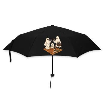 Gespenster beim Halloweenpicknick - Regenschirm (klein) - Schwarz - Vorne
