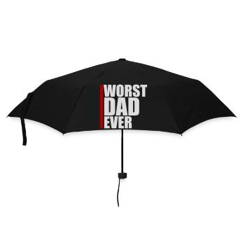 Worst Dad Ever Lustig Sarkastisch Vatertag Papa - Regenschirm (klein) - Schwarz - Vorne