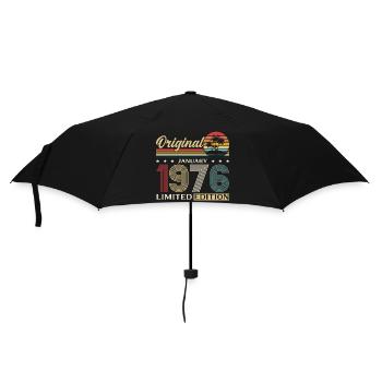 50th Birthday Original January 1976 - Umbrella (small) - black - Front