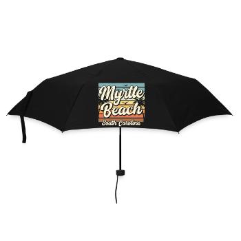 Vacances rétro au coucher de soleil à Myrtle Beach, en Caroline du Sud - Parapluie standard - noir - Devant