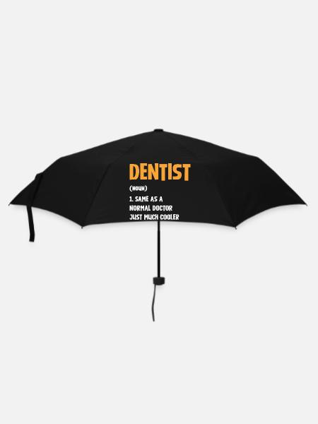 Zahnarzt Humor Typografie - Regenschirm (klein) - Schwarz