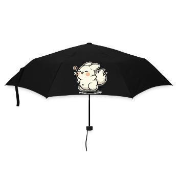 Autocollant Kawaii Happy Bunny - Parapluie standard - noir - Devant