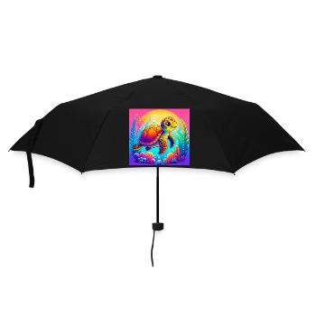 Schildkröte - Regenschirm (klein) - Schwarz - Vorne