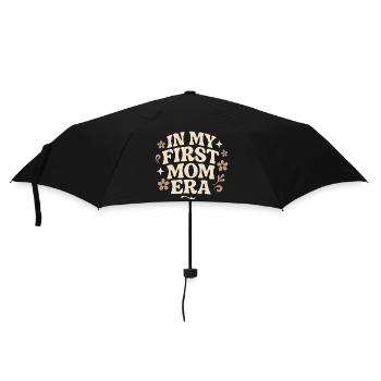 First Mother's Day Mom Gift Idea Family Groovy - Umbrella (small) - black - Front