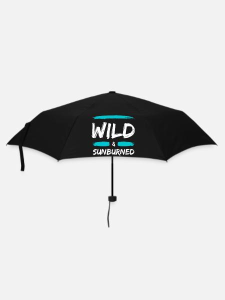 Wild & Sunburned Pinsel Text - Regenschirm (klein) - Schwarz