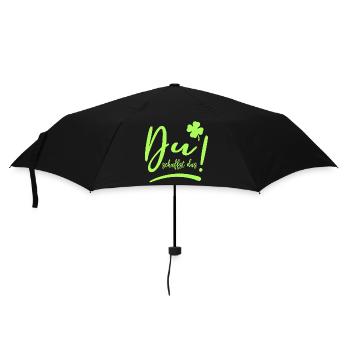 Du schaffst das! Glücksbringer Mutmacher neon - Regenschirm (klein) - Schwarz - Vorne