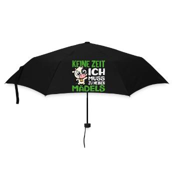 Keine Zeit Ich Muss Zu Meinen Mädels Kuh Bauer - Regenschirm (klein) - Schwarz - Vorne