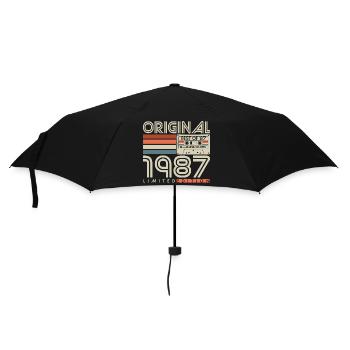 Cadeau d’anniversaire rétro vintage 1987 - Parapluie standard - noir - Devant
