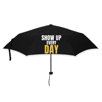 Citation de motivation pour venir tous les jours à la salle de sport - Parapluie standard - noir - Devant