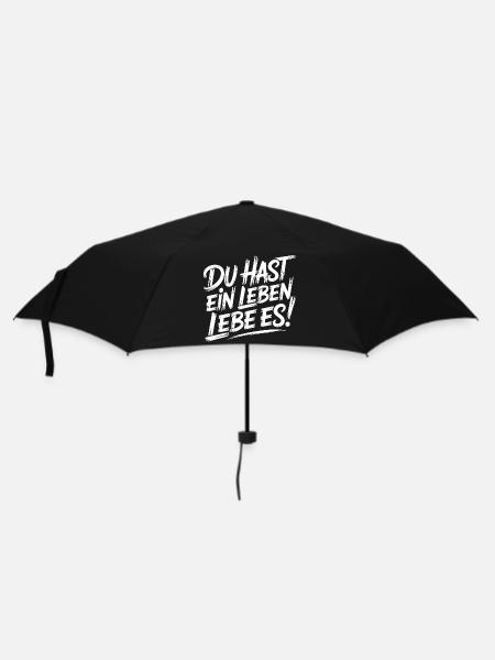 Lebe dein Leben - Regenschirm (klein) - Schwarz