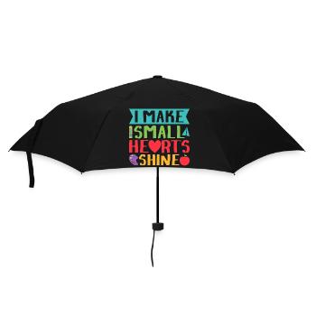 Pre K Teacher Small Hearts Shine Kindergarten - Umbrella (small) - black - Front