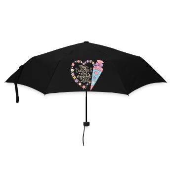 Enkelkind Einschulung 2026 - Regenschirm (klein) - Schwarz - Vorne