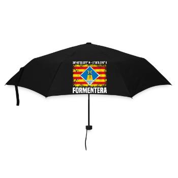 Formentera Koordinaten - Regenschirm (klein) - Schwarz - Vorne