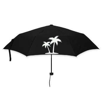 Palmeninsel Silhouette - Regenschirm (klein) - Schwarz - Vorne