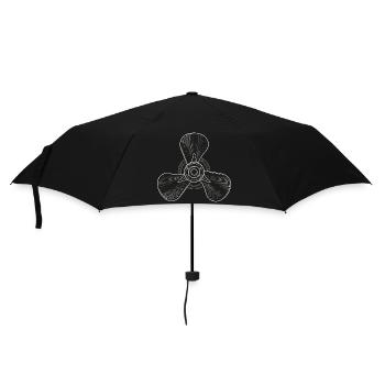Vintage Three-Blade Propeller Illustration - Umbrella (small) - black - Front