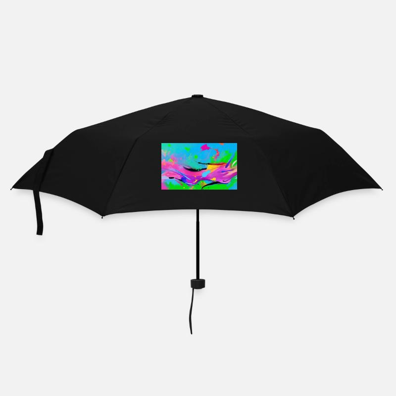 Bunte Frau - Regenschirm (klein) - Schwarz