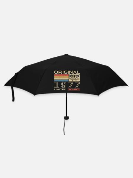 1977 Retro 1977 Geburtstagsgeschenk - Jahrgang 1977 - Regenschirm (klein) - Schwarz