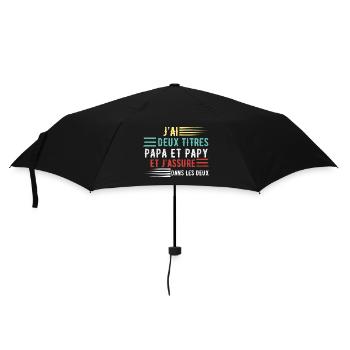 J'ai deux titres papa et papy cadeau fête des père - Parapluie standard - noir - Devant