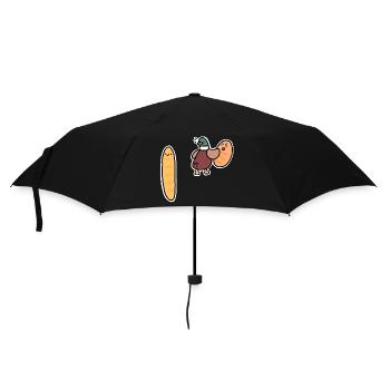 Ente mit Brot Meme - Regenschirm (klein) - Schwarz - Vorne