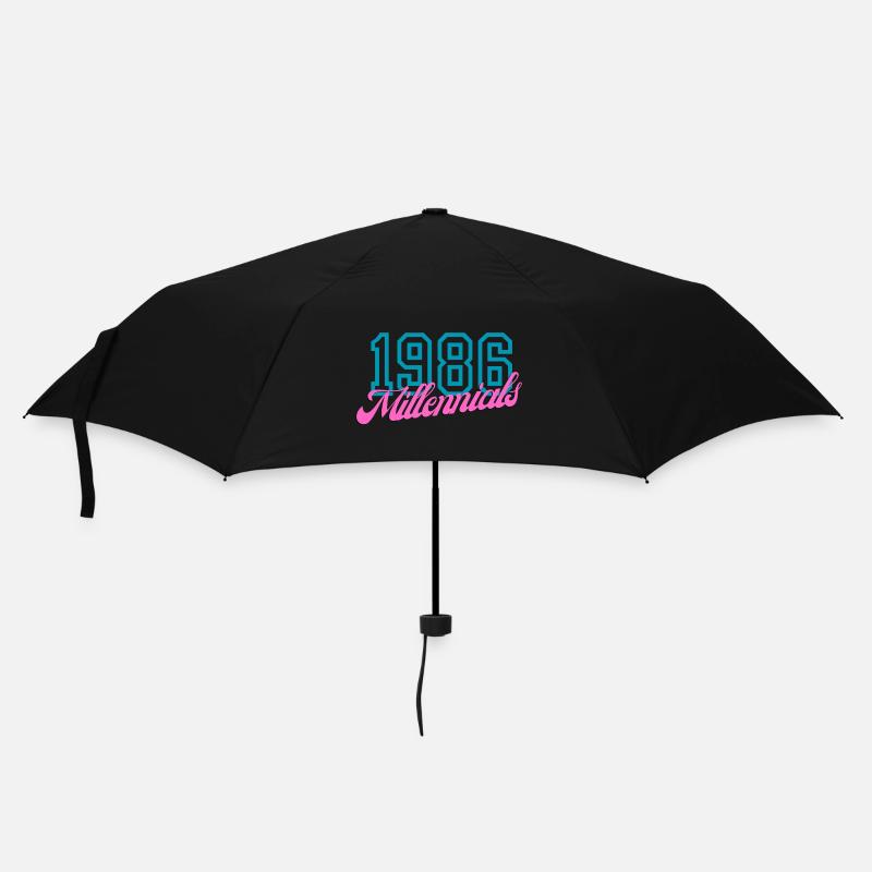 1986 Millennials Retro Numeric Design - Umbrella (small) - black