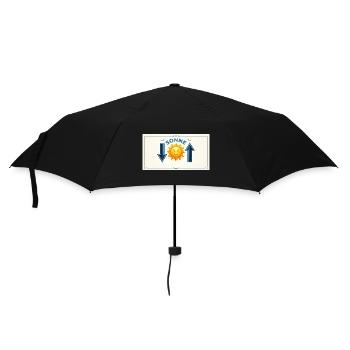 Minimalistische Balance: Sonne & Pfeile - Regenschirm (klein) - Schwarz - Vorne