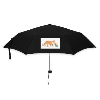 Chat crachant arc-en-ciel - Parapluie standard - noir - Devant