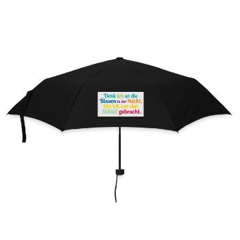 Bunte Nachtgedanken Schlafzitat - Regenschirm (klein) - Schwarz - Vorne