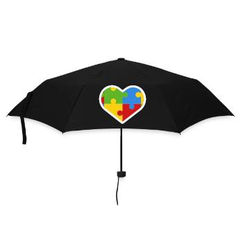 Autism Heart Inclusion Gift - Umbrella (small) - black - Front
