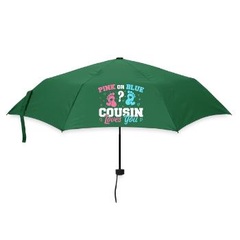 Rosa oder blauer Cousin liebt dich - Cousine - Regenschirm (klein) - Flaschengrün - Vorne