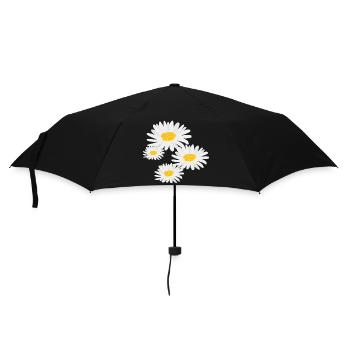 Blume Gänseblümchen - Regenschirm (klein) - Schwarz - Vorne
