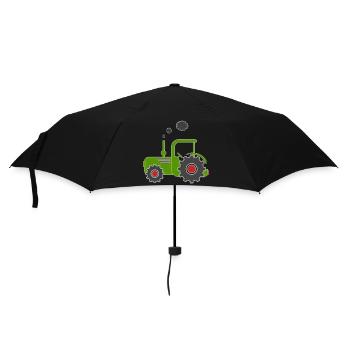 Grüner Traktor - Regenschirm (klein) - Schwarz - Vorne