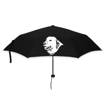 Central Asian Ovcharka Head "Black Edition" - Umbrella (small) - black - Front