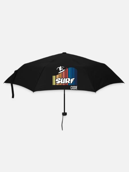 Surfcode (dunkel) - Regenschirm (klein) - Schwarz