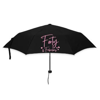 Vierzig fabelhaft - Regenschirm (klein) - Schwarz - Vorne