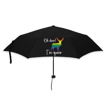 Pride Month LGBTQ - Oh Deer I'm Queer! - Umbrella (small) - black - Front