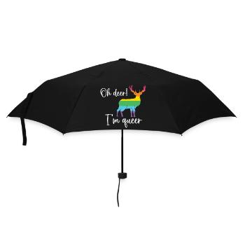 Pride Month LGBTQ - Oh Deer I'm Queer! - Umbrella (small) - black - Front