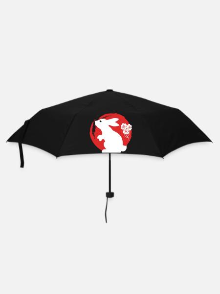 Bunny Silhouette Japanese - Umbrella (small) - black