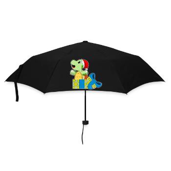 Schildkröte Weihnachten Pakete - Regenschirm (klein) - Schwarz - Vorne