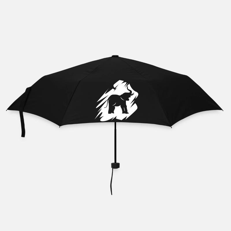 Elefant Pinselstrich Icon Logo Elefanten Symbol - Regenschirm (klein) - Schwarz