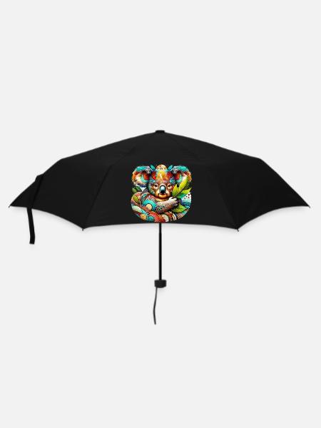 Kunstvoller Koala - Regenschirm (klein) - Schwarz