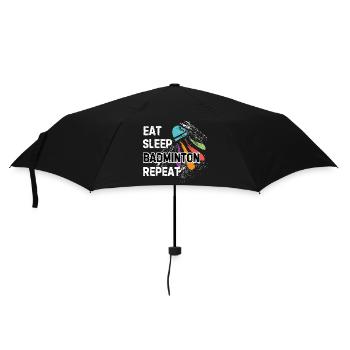 Eat Sleep Badminton Repeat - Umbrella (small) - black - Front