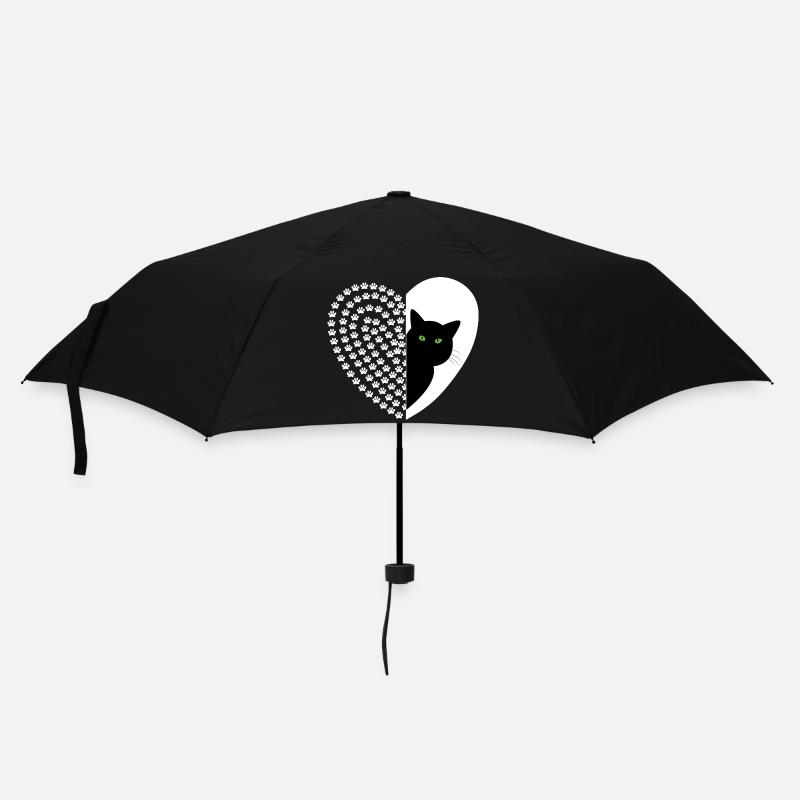 Black cat with floral pattern - Umbrella (small) - black