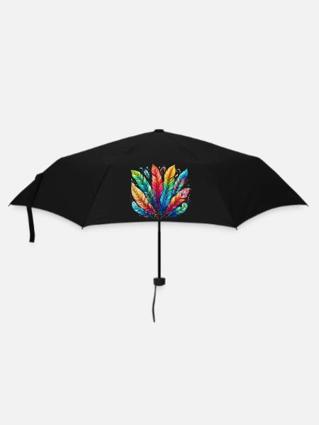 Feder Federstift Kugelschreiber - Regenschirm (klein) - Schwarz