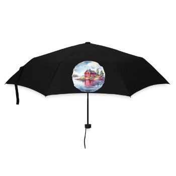 Maison suédoise cadeau de vacances maison suédoise - Parapluie standard - noir - Devant