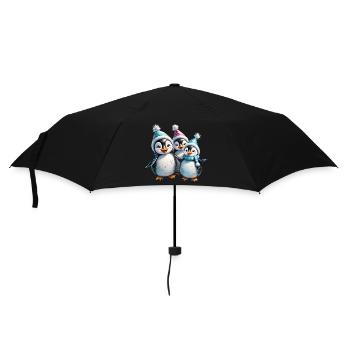 Three adorable penguins - Umbrella (small) - black - Front