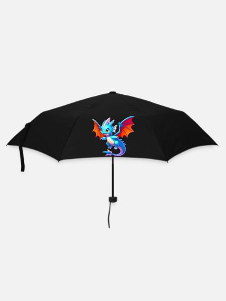 Drache - Regenschirm (klein) - Schwarz