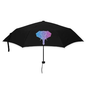 Galaktischer Elefant - Regenschirm (klein) - Schwarz - Vorne