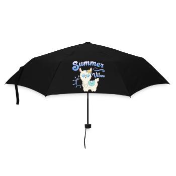 Lama Sommer Alpaka - Summer vibes - Sommerstimmung - Regenschirm (klein) - Schwarz - Vorne