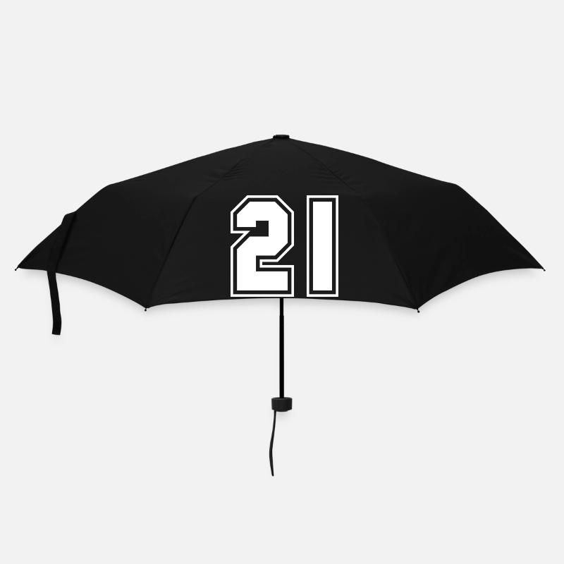 21 Glückszahl, Geburtstag, Spielernummer - Regenschirm (klein) - Schwarz