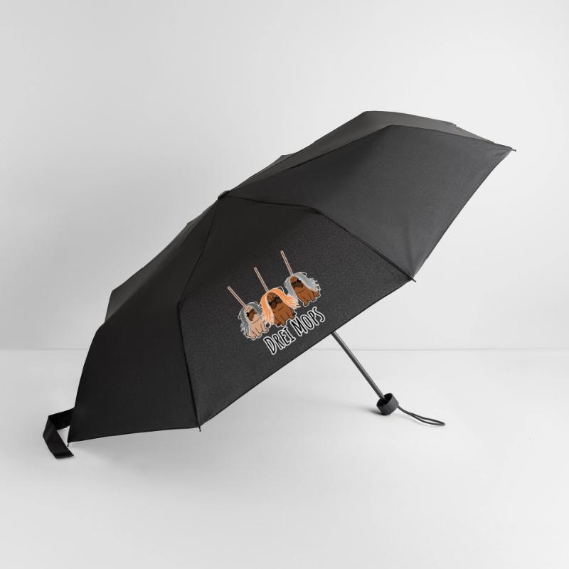 Zwei Mops - Hunde oder Putzgeräte? Hunde Humor? Regenschirm (klein)